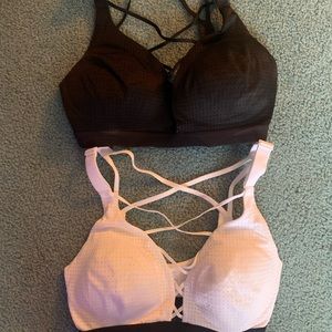 Victoria’s Secret sports bras, size 32D, black, white colors